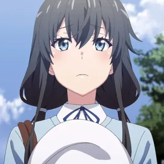 ❄️ Anime, Ragazza, Uniforme scolastica, Ritratto, Carina, Seria telegram sticker