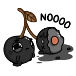 ☠️ 체리, 죽음, 슬픈, 음식, 과일, 어두운 telegram sticker