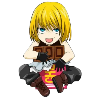 😛 Mello Death Note Anime, Death Note, Mello, Schokolade, Cartoon, blonde Haare telegram sticker