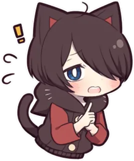 ☝ anime, gatto, carino, chibi, kawaii whatsapp sticker