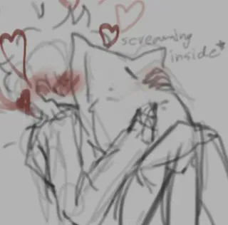 🥢 screaming inside スケッチ, 感情, ハート, 表情, 悲しい, 心の葛藤 telegram sticker