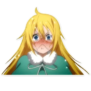😭 anime, capelli biondi, piangere, ragazza anime, cartone animato telegram sticker