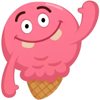 😊 мороженое, мультфильм, еда, десерт, сладкое, рожок telegram sticker