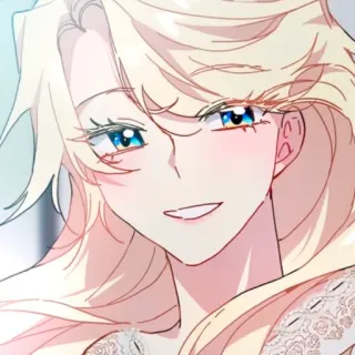 🪞 anime girl, blonde hair, blue eyes, portrait, cartoon, illustration telegram sticker