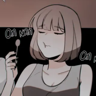 🩺 Om Nom essen, mädchen, frau, essen, snack telegram sticker