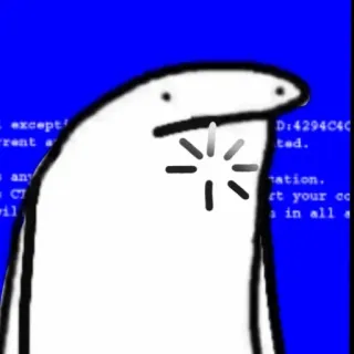 😵‍💫 cartoon, error, funny, meme, bluescreen, drawing telegram sticker