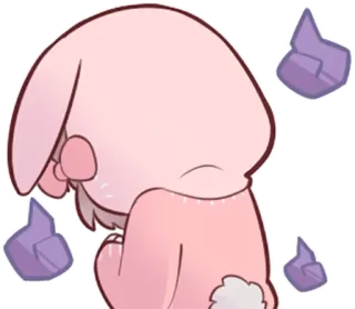 😨 милый, кролик, розовый, антропоморфный, животное, мультяшный, наклейка telegram sticker