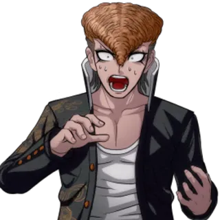 😨 Mondo Owada Danganronpa anime, scioccato, Mondo Owada, Danganronpa telegram sticker
