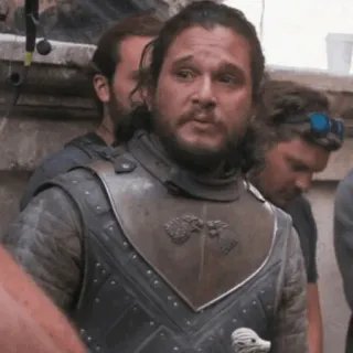 😐 Jon Snow Game of Thrones Jon Snow, Armure, Game of Thrones, Fantasy, Épée, HBO, Chevalier telegram sticker