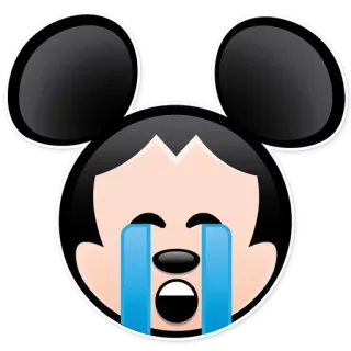 😂 Mickey Mouse Mickey Mouse, Disney, dessin animé, pleurer, triste, emoji telegram sticker