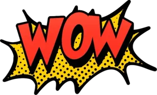 😲 WOW Pop Art, Expressão, Quadrinhos, Exclamação telegram sticker