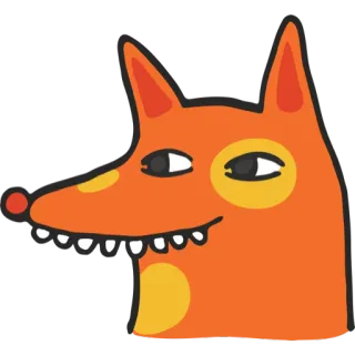 😁 vos, dier, oranje, cartoon, grappig, meme telegram sticker