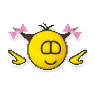 👩 Biểu tượng cảm xúc, Mặt cười, Khuôn mặt, Cô gái, Nơ telegram sticker