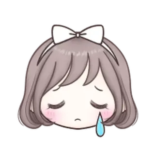 ❤️ triste, chorando, lágrima, anime, garota, desenho animado, emocional telegram sticker
