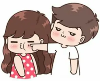 👈 情侣, 卡通, 爱, 关系, 可爱, 喜爱, 情侣目标 whatsapp sticker