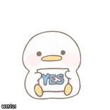 👍 YES süß, Ente, ja, Zustimmung, positiv telegram sticker