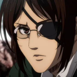 ⚔️ Hange Zoe Attack on Titan anime, manga, Hange Zoe, Attack on Titan, character, eyepatch telegram sticker