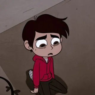 🦧 Marco Diaz Star vs. the Forces of Evil cartoon, animated, sad, boy telegram sticker