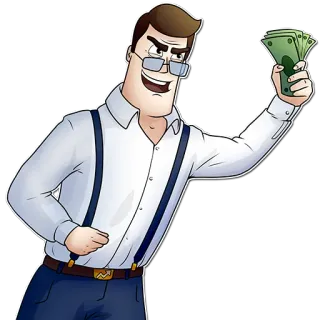 😇 mann, geld, comic, erfolg, gier, reich telegram sticker