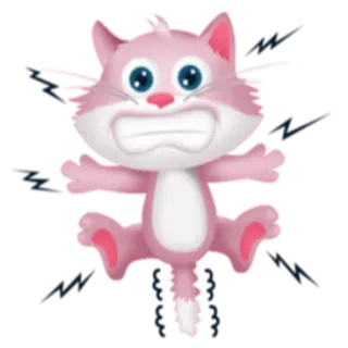 😬 gatto, rosa, arrabbiato, cartone animato, adesivo telegram sticker