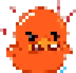 😡 พิกเซลอาร์ต, สัตว์ประหลาด, โกรธ, สีส้ม, ตัวละคร telegram sticker