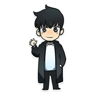 👋 character, cute, anime, cartoon, chibi, greeting telegram sticker