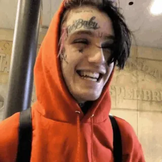 💙 Lil Peep Baby lil peep, แร็ปเปอร์, เพลง, ภาพเหมือน, รอยสักบนใบหน้า, อีโมแร็ป telegram sticker