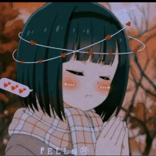🙏 fells アニメ, 女の子, ハート, 可愛い, カワイイ telegram sticker