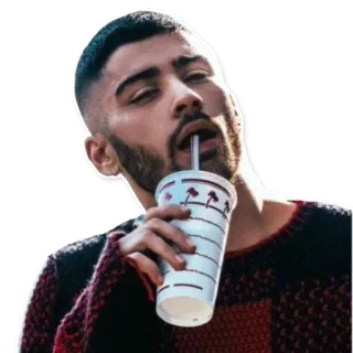 ☕ Zayn Malik célébrité, chanteur, pop, portrait, boisson, zayn malik telegram sticker
