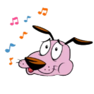 😙 Courage Courage the Cowardly Dog การ์ตูน, หมา, หมาน้อยผู้กล้าหาญ, กลัว, ตลก, คิดถึง telegram sticker