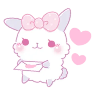 💌 каваий, милый, зайчик, кролик, любовь, сердце, животное, мультфильм telegram sticker
