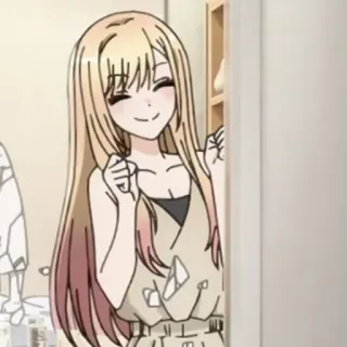 😄 Anime, Carina, Sorridendo, Ragazza, Bionda telegram sticker