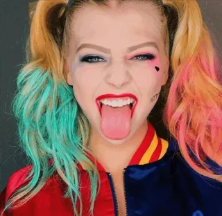 💭 Harley Quinn ROTTEN Harley Quinn, DC Comics, Villano, Cosplay, Chica, Personaje de cómic, Cómics telegram sticker