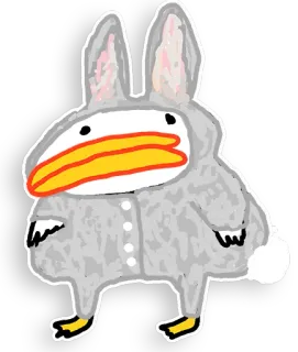 🐰 animal, rabbit, duck, costume, cartoon, cute telegram sticker