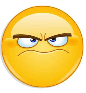 😐 emoji, bravo, rosto, chateado, mau telegram sticker