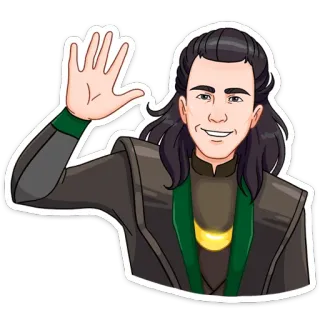 👋 Loki ロキ, マーベル, キャラクター, アニメ, 波, フレンドリー telegram sticker