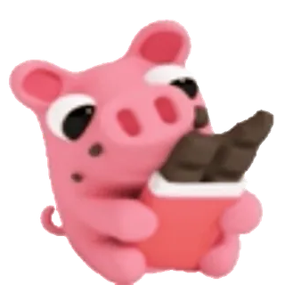 🍫 돼지, 초콜릿, 귀여운, 달콤한, 만화 whatsapp sticker