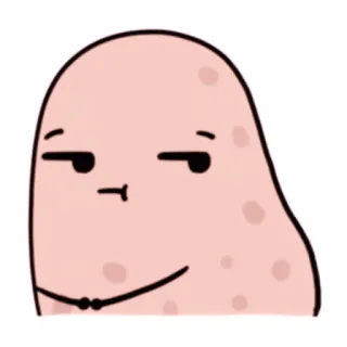 💭 aardappel, gezicht, schattig, uitdrukking, cartoon, zelfgenoegzaam whatsapp sticker