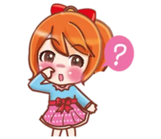 🤔 ? Anime, Câu hỏi, Hoạt hình, Cô gái, Dễ thương, Chibi telegram sticker