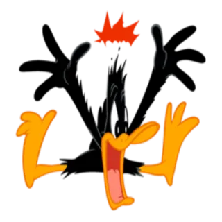 😤 Daffy Duck Looney Tunes Мультфильм, Утка, Looney Tunes, Даффи Дак, Персонаж, Смешной telegram sticker