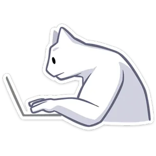 ⌨ chat, ordinateur, portable, dactylographie, animal telegram sticker