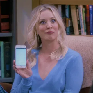 🤑 Penny The Big Bang Theory woman, phone, The Big Bang Theory, Penny telegram sticker