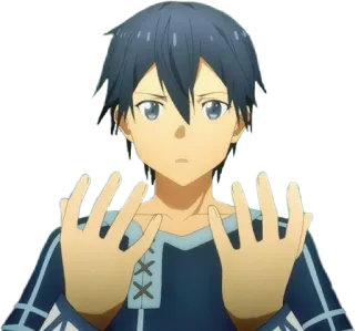 😦 Kirito Sword Art Online Anime, Sword Art Online, Kirito, Personnage, Geste whatsapp sticker
