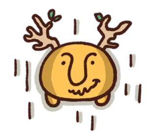 🐻 kartun, karakter, imut, binatang, tanduk whatsapp sticker