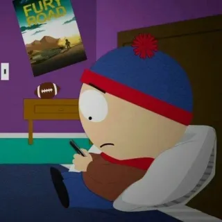 📱 Stan Marsh Cartoon, South Park, Stan Marsh, Schlafzimmer, Animation telegram sticker