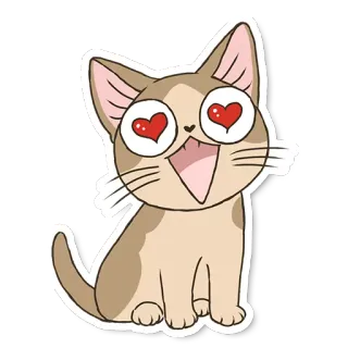 😍 แมว, ลูกแมว, ความรัก, น่ารัก, การ์ตูน, สติกเกอร์ telegram sticker