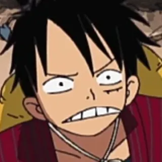 😬 Monkey D. Luffy One Piece Anime, One Piece, Monkey D. Luffy, Luffy, Mangá, Desenho animado telegram sticker
