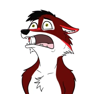 😩 여우, 퍼리, 무서워하는, 걱정하는, 동물, 만화 telegram sticker