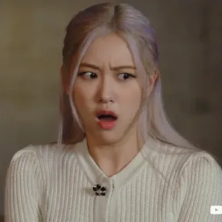 😮 Rosé kpop, rose, blackpink, выражение лица, смешное лицо, певец, блондинка telegram sticker