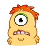 🧐 monster, one-eyed, cartoon, yellow, creature, funny, character, silly telegram sticker